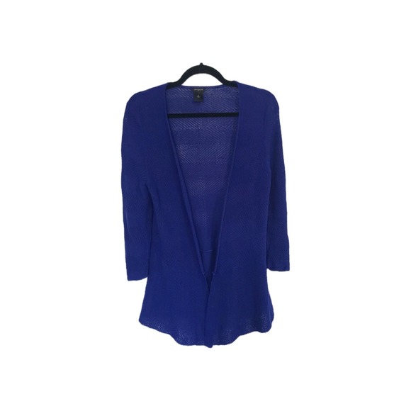 Ann Taylor Sweaters - Women's Sweater-ANN TAYLOR-Royal Blue Stretch Open Lightweight Cardigan Medium